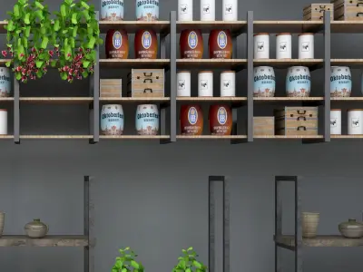 Industrial wall mounted frame decorative 3D model