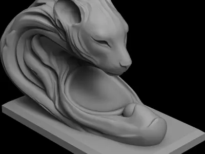 Abstract Lion Cheetah Head  Modern 3D Print Decor 3D print model