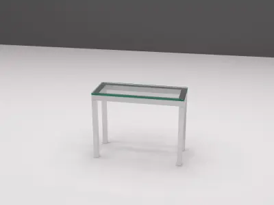 MESA DE ALUMINIO COM TAMPO DE VIDRO 3D model