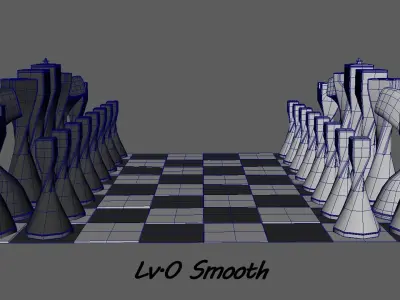 Modern Chess Low-poly 3D model