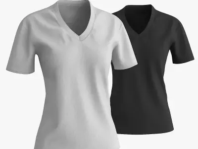 Female T Shirt Low-poly 3D model