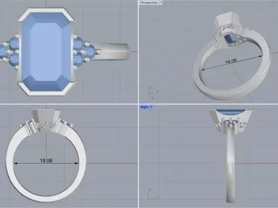 ring woman 3D print model 13