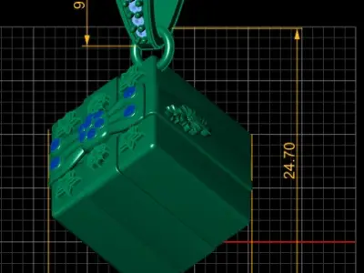 STAR DESIGN CUBE PENDANT 3D PRINTABLE MODEL  3D print model