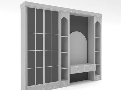 The classic vanity and cabinet  Low-poly 3D model