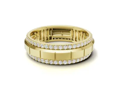 Mens Diamond Wedding Eternity Band 3D print model