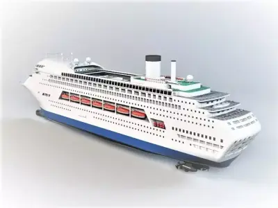 Luxury Cruise Ship 3D Model-16 Low-poly 3D model