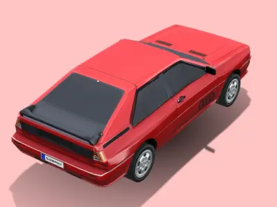 Audi Quattro 1980 Low-poly 3D model