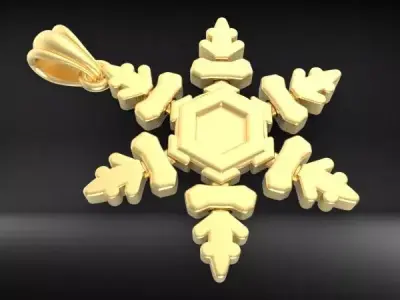 Snowflake Pendant 3D print model