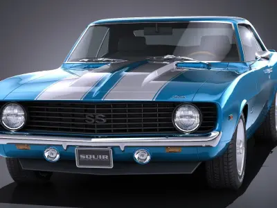 Chevrolet Camaro SS CG 1969 LowPoly 3D model