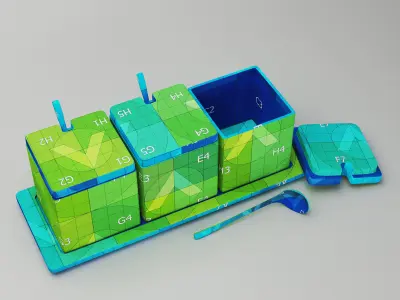 BREAKFAST PLASTIC BOX SET 3D model