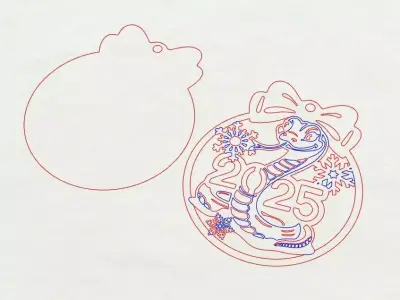 Christmas decoration - the model for laser cutting Free 3D print model