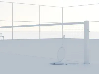 Tennis Court Blue 3D model