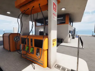 Gas Station  Low-poly 3D model