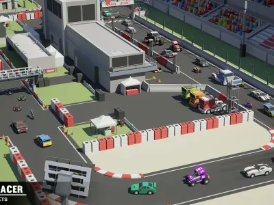 Simple Racer - Cartoon Assets Low-poly 3D model