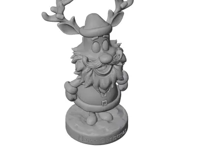 Santa Reindeer Hybrid Creature Figurine for Holiday  3D print model