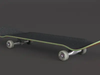 classic skateboard all parts 3D model