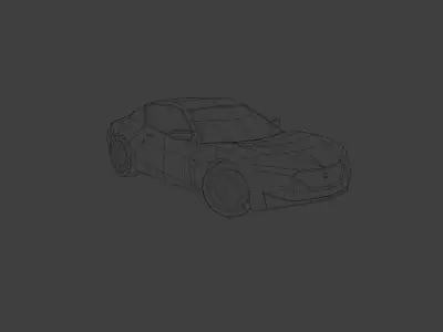 Low Poly Modern Generic Sports Car Low-poly 3D model
