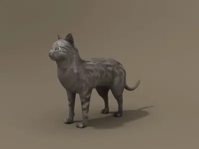Cat Low-poly 3D model Low-poly 3D model