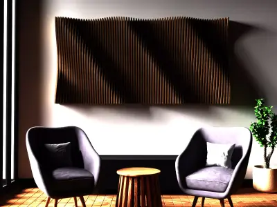 Wavy Curved Parametric Wall Panel Model and Cnc File 3D model