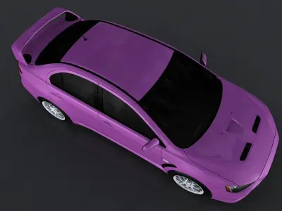 Mitsubishi Lancer Evolution X Low-poly 3D model