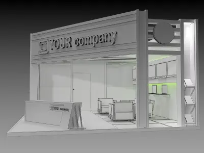 Booth Exhibition Stand a74  3D model