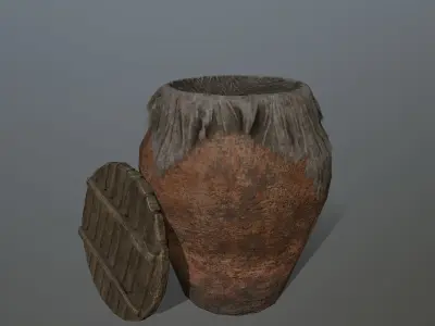 old vase set Low-poly 3D model