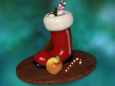 saint nicholas boot decor Xmas Low-poly 3D model