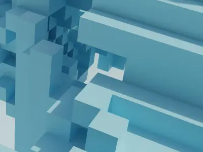 Geometric blocks V8 Low-poly 3D model