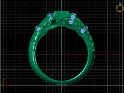 Two Head Women Ring 3DM Womens Ring 3d models 3D print model 3D print model 14