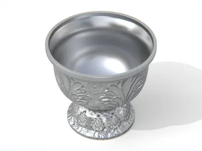 Thai Ornate Pedestal Bowl Low-poly 3D model