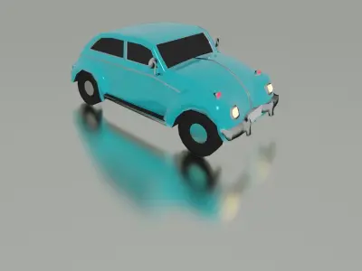 Volkswagen beetle 1971 Free low-poly 3D model
