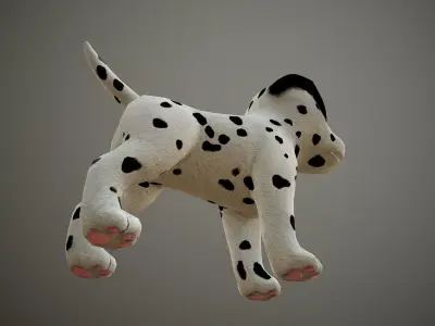 Dalmatian stuffed dog Low-poly 3D model