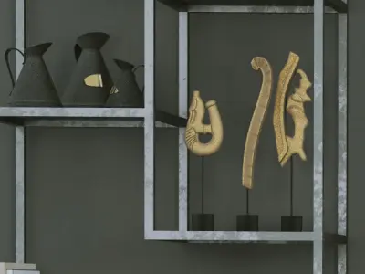 Set 21 dining room table and chairs 3D model