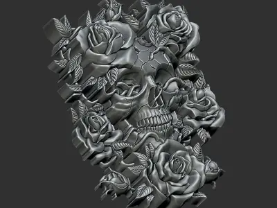 Skull Roses 3D print model