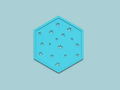 Hexagonal Wall Panel A26 Sky Stars - Interior Design Decoration 3D print model