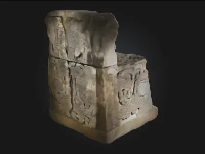 Aztec Stone Altar  Sacred Relic of an Ancient Empire 3D model