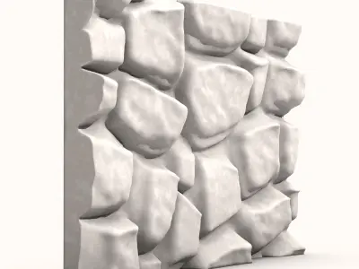 Rustic Sandstone Wall High Detail 3D model