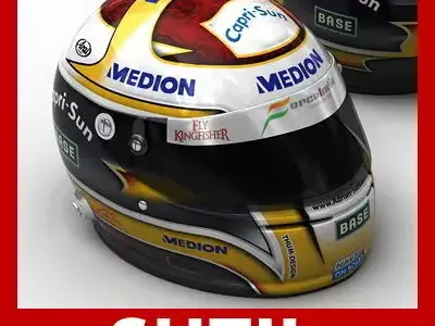 Helmet F1 2009 Adrian Sutil 3D model