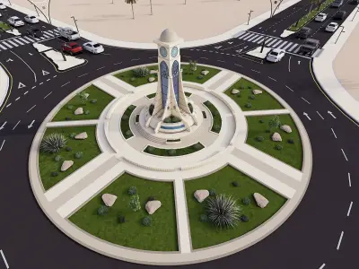 Sultan Qaboos University Clock Tower 3D model