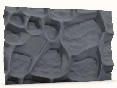 Uneven Flagstone Wall Texture 3D model