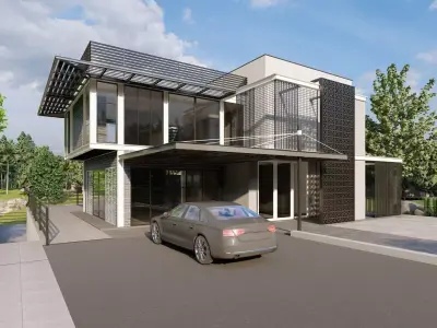 MODERN HOUSE 3D model 6