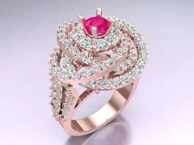 Diamond Ring - Womens Rings - N3768 3D print model