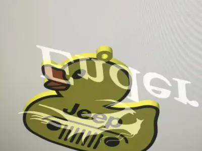 DUCK TOY JEEP KEYCHAIN MULTICOLOUR 3D print model