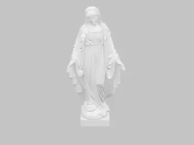 Mother maria Virgn Religious Figure Sculpture Print 3D print model