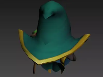 Cartoon version of the mage Low-poly 3D model