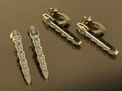 Bvlgari Snake Serpenti Earring 3D print model