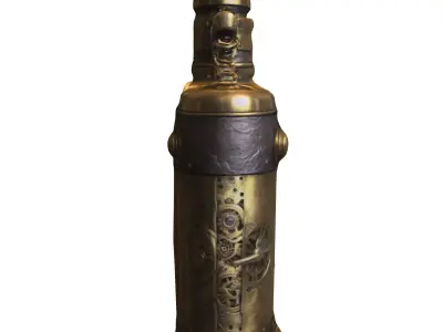 Steampunk Mechanical Flask Low-poly 3D model