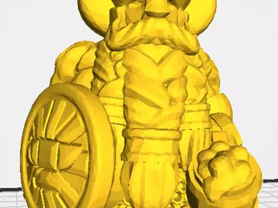 Using golden elf holding axe Free 3D model