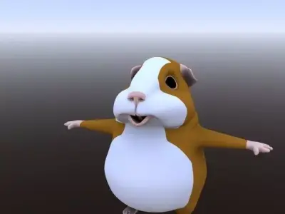 HUMSTER animated guinea pig Low-poly 3D model