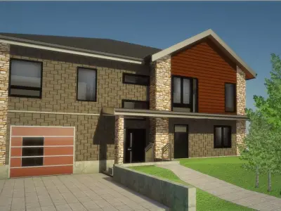 3D MODERN COTTAGE HOUSE MODEL  Low-poly 3D model